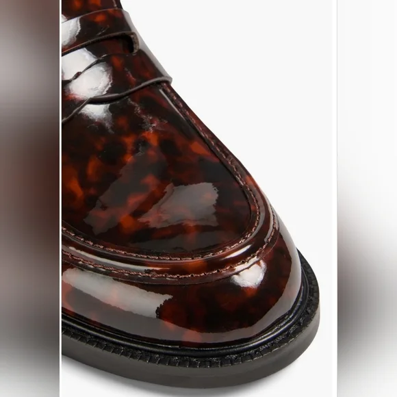 Sam Edelman Colin Preppy Penny Loafers Womens Sz 8.5 Tortoiseshell-Print Career - Picture 2 of 12